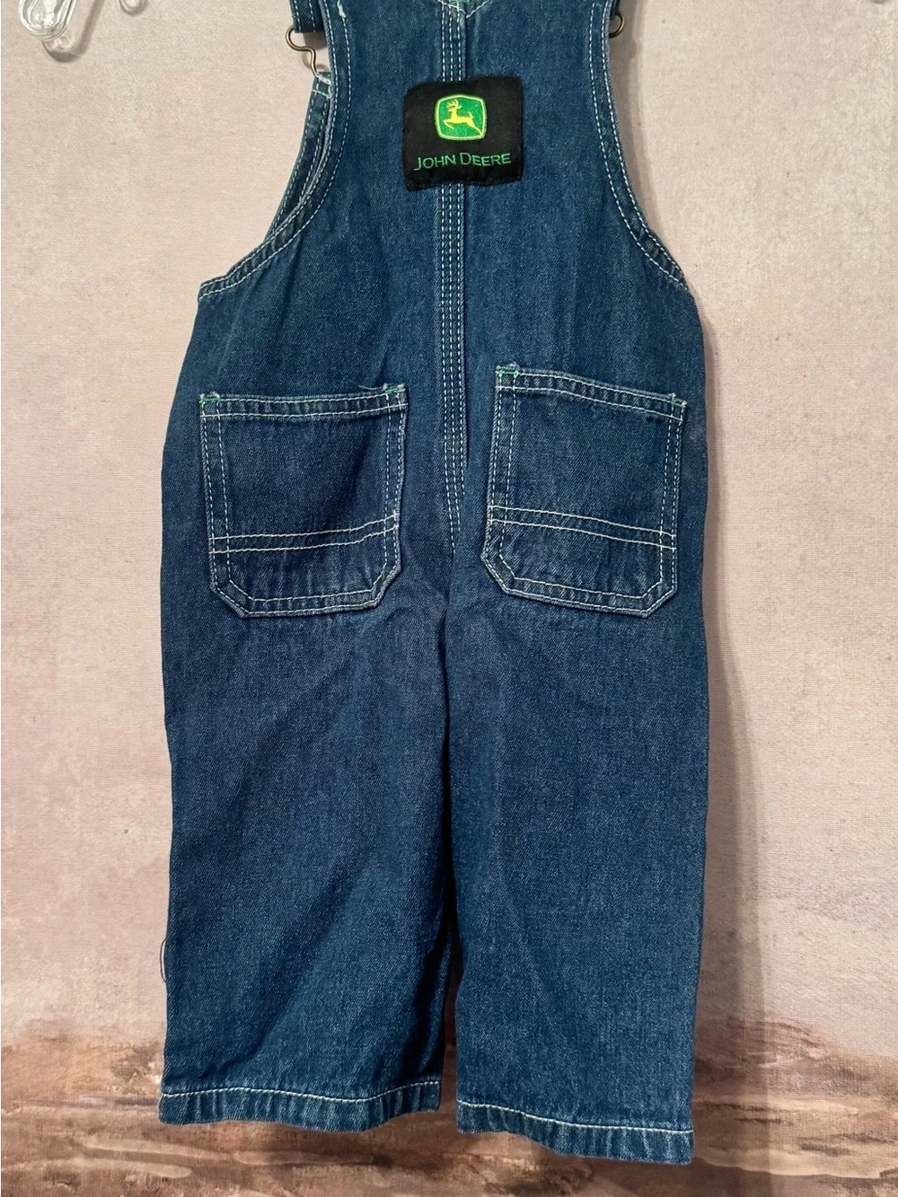 John Deere denim overalls logo patch on the bib pocket / Size 6M
